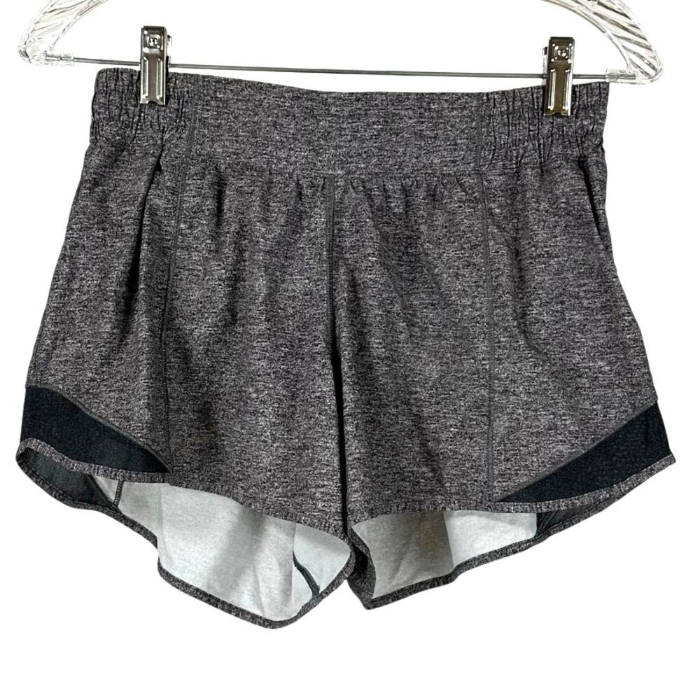 Lululemon Hotty Hot Short II Long 4" Heather Lux Multi Black Women's Size 8 EUC